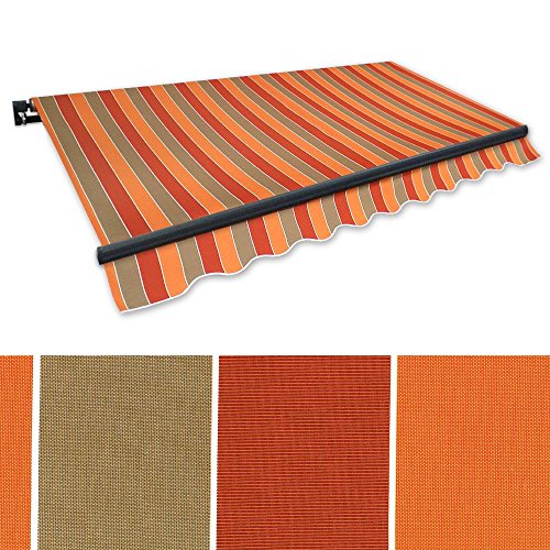 Gelenkarm-Markise 3 x 2,5 m braun-terracotta (Profilfarbe: Anthrazit) Sonnenschutz Alu Markise Schattenspender Sonnensegel