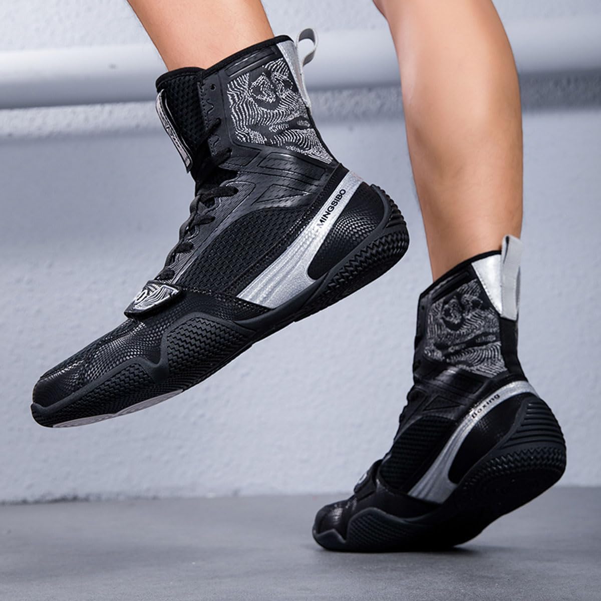Mens Womens High Top Wrestling Boxing Shoes Lightweight Non-Slip Breathable Fitness Sneakers For Boxing Weightlifting Training_vogvips.com
