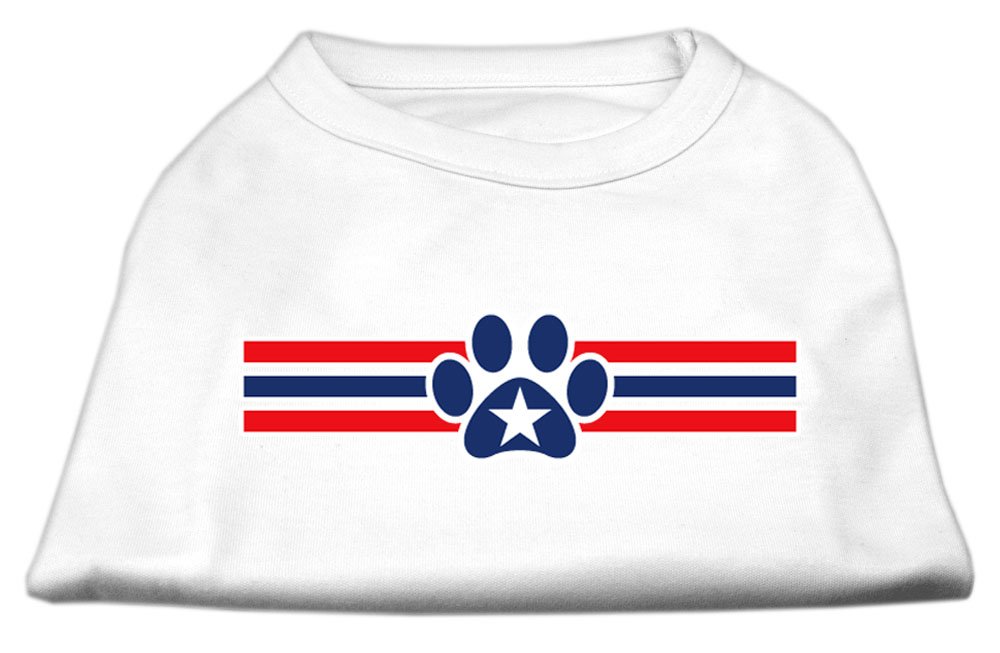 

Mirage Pet Products 20-Inch Patriotic Star Paw Screen Print Shirts for Pets, 3X-Large, White