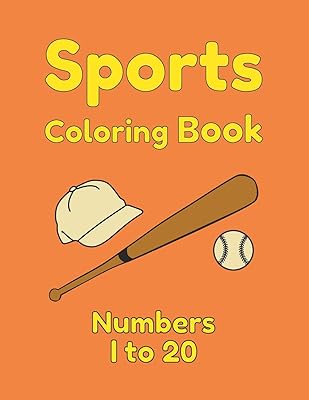 Sports Coloring Book Numbers 1 to 20