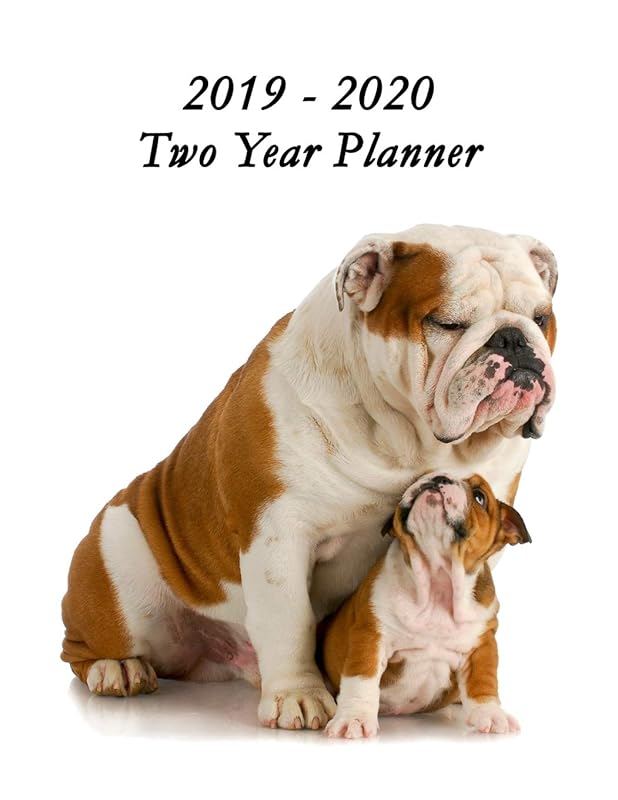 2019 – 2020 Two Year Planner: Protective Bulldog With Bulldog Puppy Cover – Includes Major U.S. Holidays and Sporting Events by YAY Journals