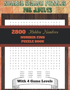 Number Search Puzzles For Adults: Number Find Puzzle Book