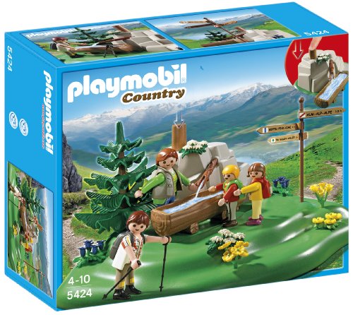 PLAYMOBIL Backpacker Family at Mountain Spring Playset