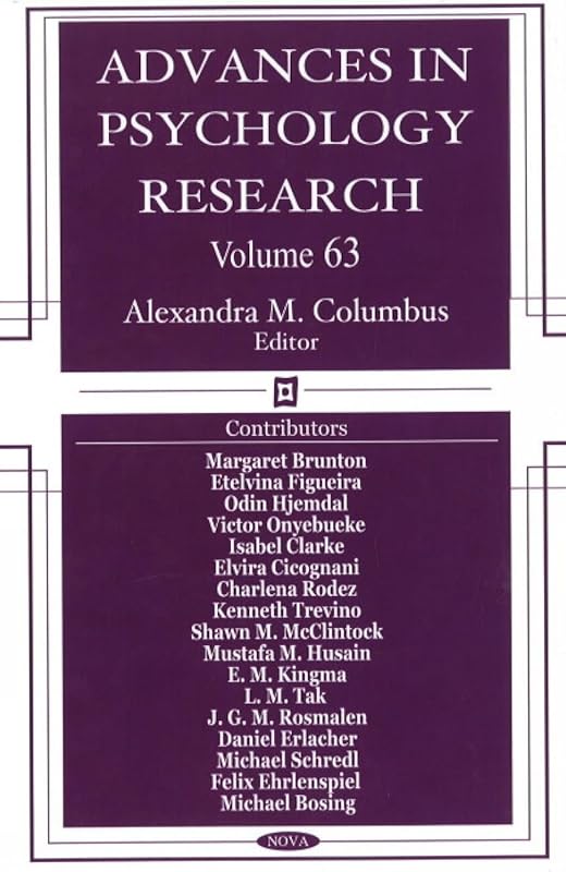 Advances in Psychology Research by Alexandra Columbus