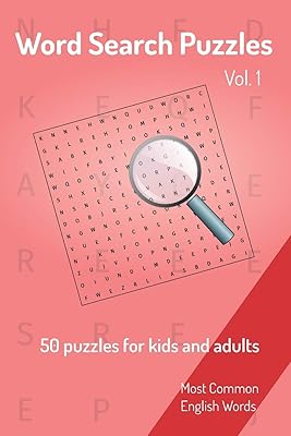 Word Search Puzzles - 50 puzzles for kids and adults: Most Common English Words | Easy to carry | 6x9in | 115 pages | Puzzles and solutions