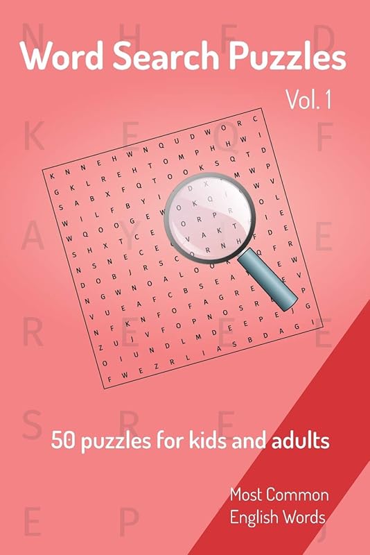 Word Search Puzzles - 50 puzzles for kids and adults: Most Common English Words | Easy to carry | 6x9in | 115 pages | Puzzles and solutions by NiceSearchPuzzles Publishing