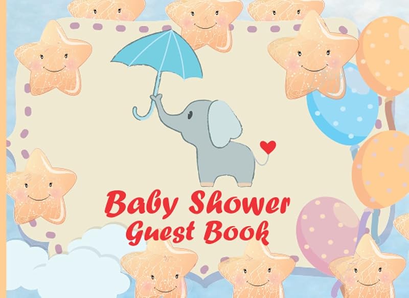 Baby Shower Guest Book: Cute Elephant Baby Shower Guestbook with Gift Tracker Log (Guest Books for Occasion) by NooraLand Press