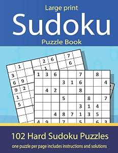 Large print Sudoku Puzzle Book: 71 (Extra Large Print-hard level -adults and seniors -One Puzzle Per Page with Solutions -good for those with poor vision)