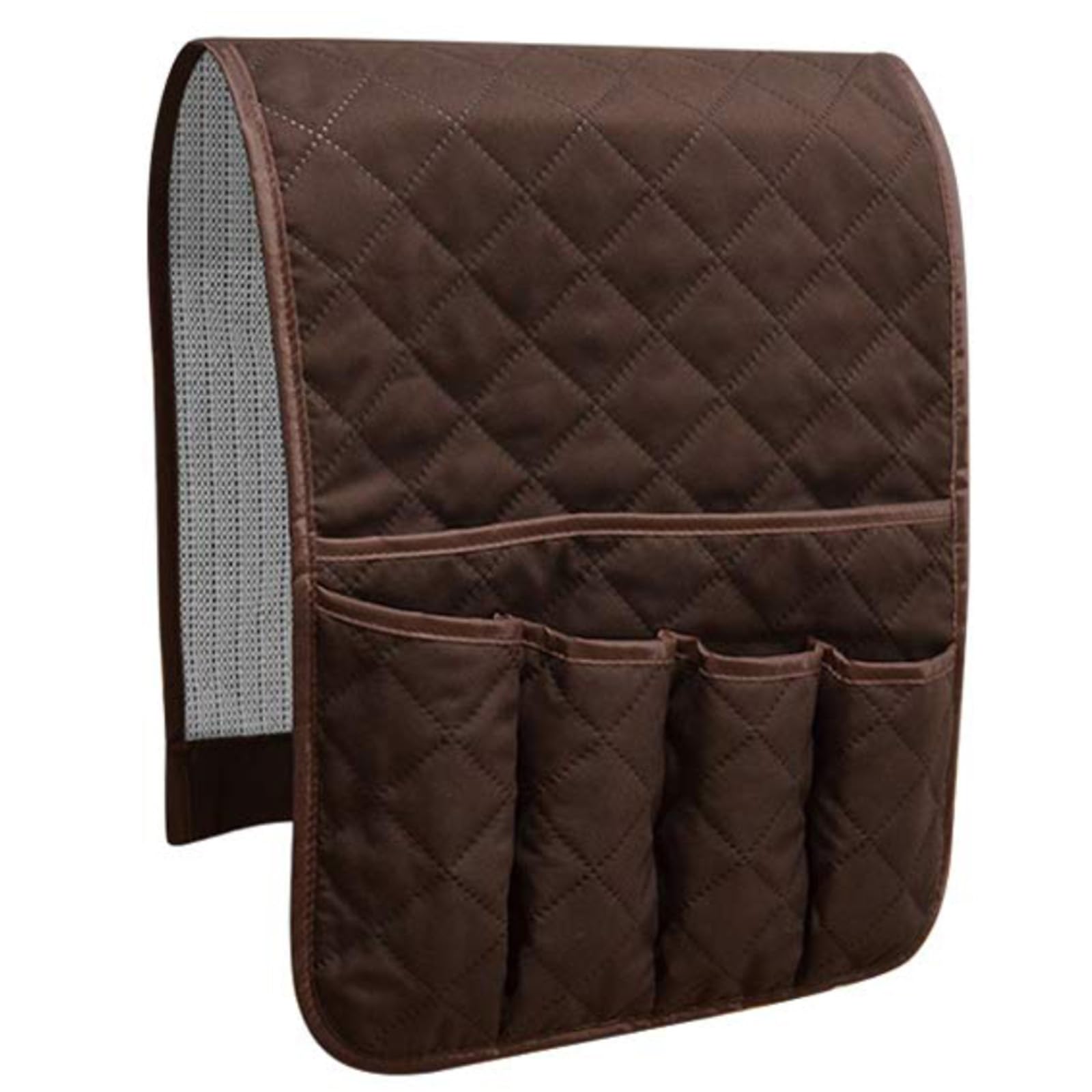 ZKOO Sofa Armrest Organizer, Couch Armset Non-Slip Organizer Suitable of Reclining Couch, Sofa Armrest Caddy with 5 Pockets for Magazine, Phone, iPad, TV Remote Control (Coffee)