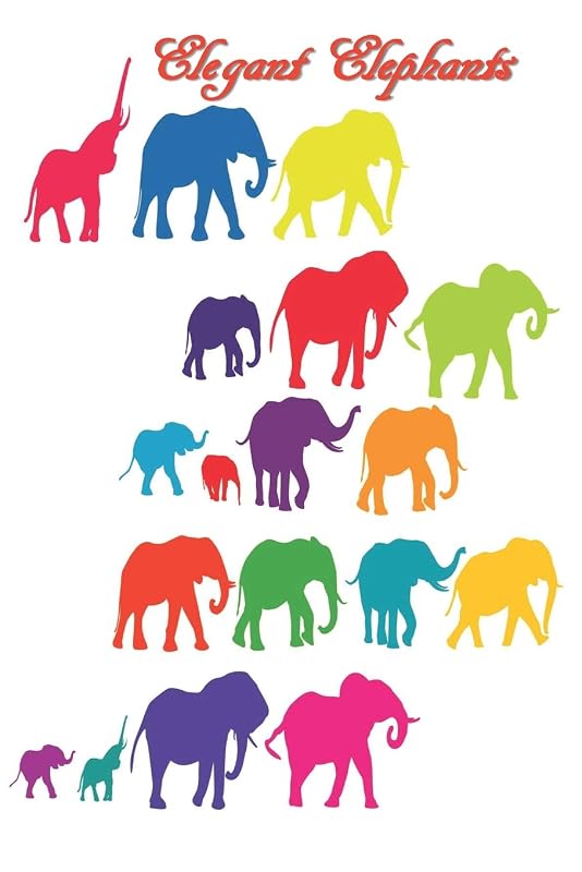 Elegant Elephants: 124 Page Softcover, Has Both Lined and/or Blank Pages with an Elephant Border, College Rule Composition (6” x 9 “) Boho Primary Colors by Purple Phoenix Publishing