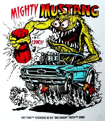 Rat Fink Mighty Mustang Decal