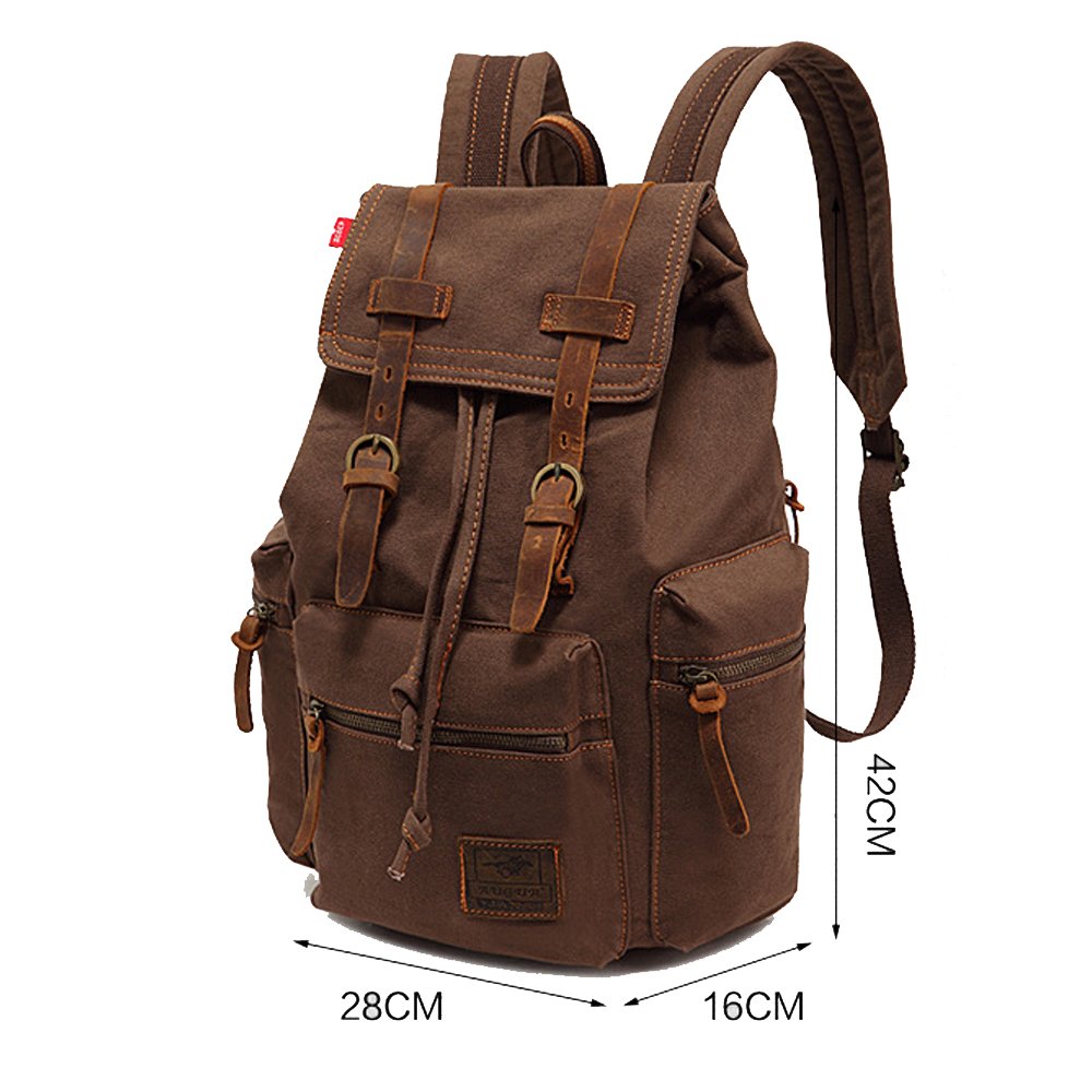 

DAKIA High Quality Vintage Men Casual Canvas Backpack Rucksack School Bag Hiking Backpack