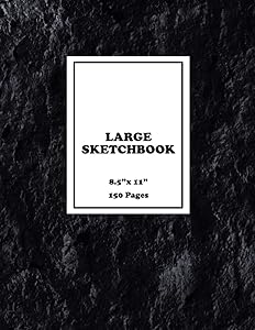 Large Sketchbook 8.5" x 11" 150 Pages: Black by Gallon Publishing