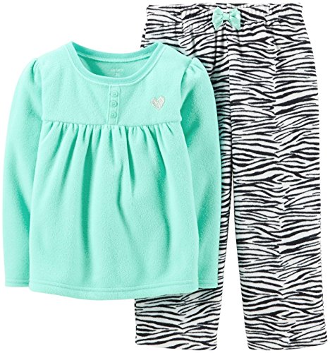 Carter's Little Girls' 2 Piece Fleece PJ Set (Toddler/Kid) - Zebra