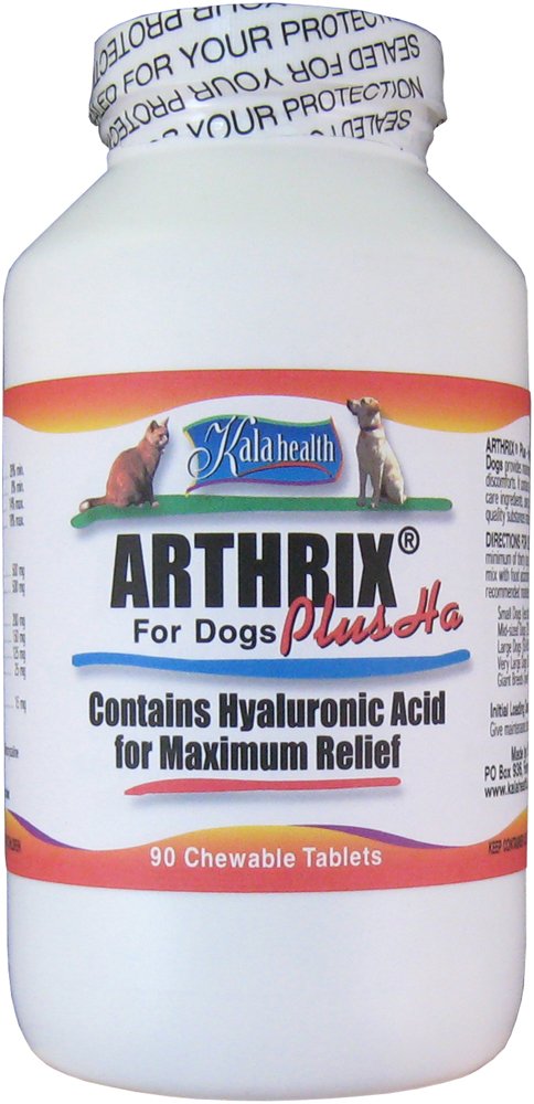 

Kala Health - Arthrix Plus with Hyaluronic Acid (90 Chewable Tablets). All US-Made Ingredients: MSM, Vegetarian Glucosamine, Chondroitin, Hyaluronic Acid, Cetyl Myristoleate, Vitamin C as Ester C and Trace Minerals). Powerful Joint Support Supplement Gua