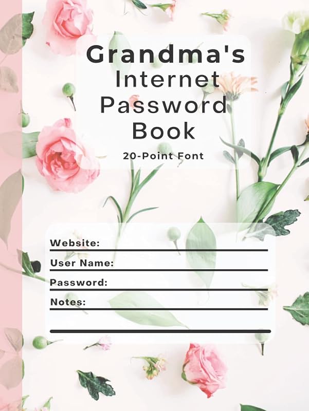 Grandma's Internet Password Book - Hard Cover, Large Print, Bold Lines: 8.5 x 11" by Maximizing Vision