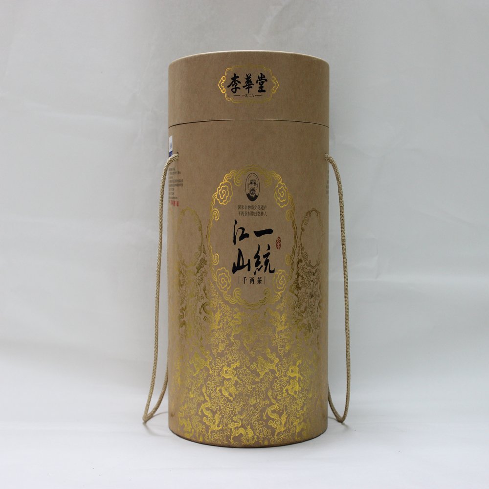 李华堂 肖鸿茶叶安化黑茶 华堂系列 一统江山(千两茶礼盒)(后发酵的全