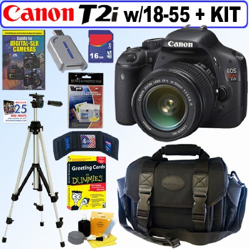 Canon EOS Rebel T2i 18 MP CMOS APSC Digital SLR Camera with EFS 18