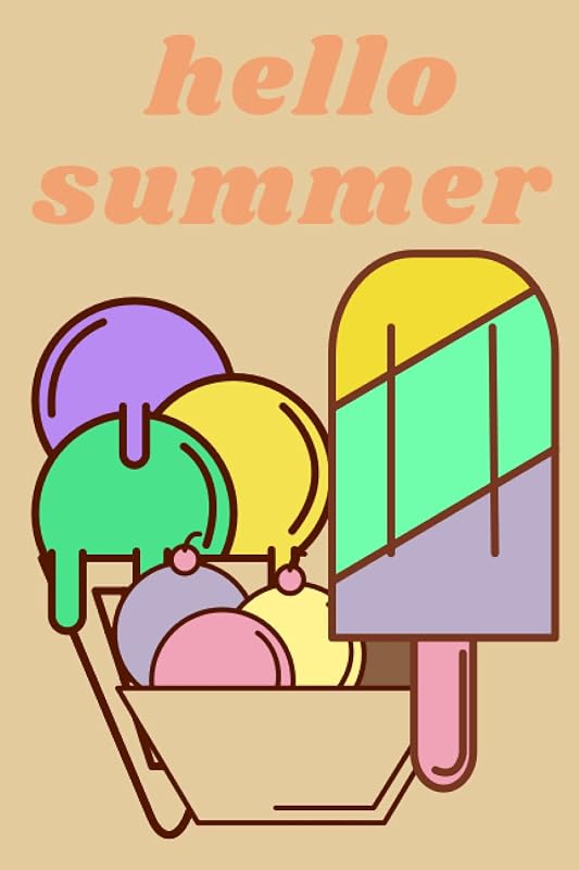 hello summer: blank lined note book&Numbered Pages,100gsm Thick Paper, 6x9 soft cover;matte finish . by perfect note high quality