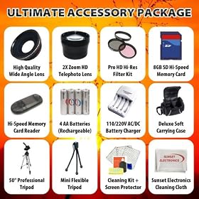 SSE Ultimate 8GB, Lens, Carrying Case and Tripod Accessory Package For The Fuji Finepix HS10 S9500 S9000 S9100 S6500 S6100 S6000 Cameras