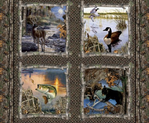 REAL TREE COTTON FABRIC BY SYKEL-REALTREE CAMOUFLAGE FABRIC-SOLD BY THE YARD-REALTREE COTTON PILLOW QUILT PANEL-9943