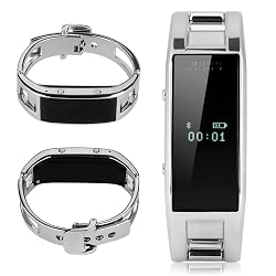 Excelvan Fashion Womens MTK6260 Bluetooth Phone Companion Smart Bracelet Watches Sync Call SMS Music For IOS iphone (Part Function) Android Samsung HTC LG Sony ZTE Mi Sharp Huawei Oppo Etc (Anti-lostRemote CaptureFitness TrackerAlarm Clock)