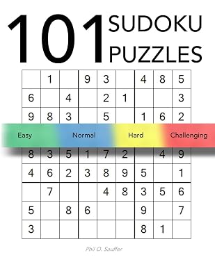 101 Sudoku Puzzles: Levels: Easy, Normal, Hard and Challenging