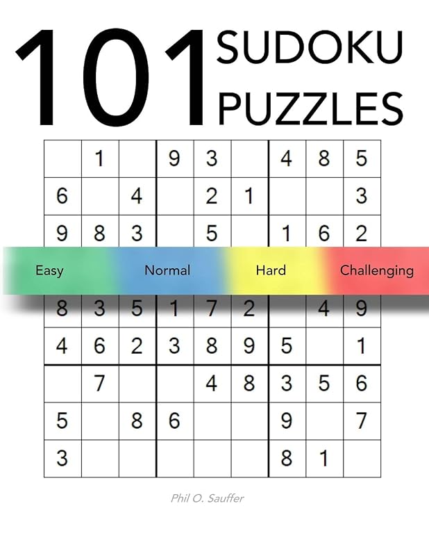 101 Sudoku Puzzles: Levels: Easy, Normal, Hard and Challenging by Phil O. Sauffer