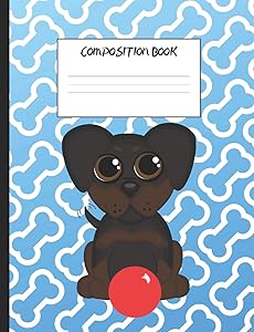Composition Book: German Shepherd Sitting with Red Ball,200 Pages, College Ruled (7.44" x 9.69") by Larkspur & Tea Publishing