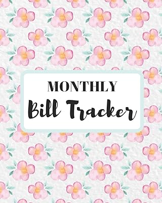 Monthly Bill Tracker: Flower Pattern Bookkeeping and Personal Finance Ledger - Small Business Accounting Planner for Budgeting, Financial and Tax Purposes