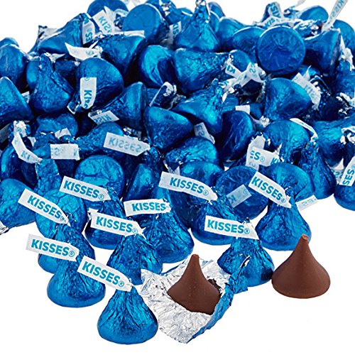 Hershey's Kisses 1 Pound Dark Blue Foil Wrapping Milk Chocolate 100 Pieces Approx.