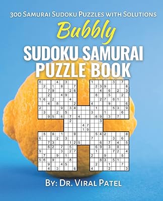 Bubbly Sudoku Samurai Puzzle Book: 300 Samurai Sudoku Puzzles Book Easy to Medium Hard with Solutions : Sudoku One Puzzle per Page Value Pack Puzzle Magazines : Sudoku Challenger