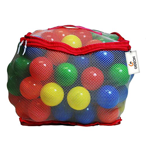 Gideon™ 100 Heavy Duty Colorful Plastic Soft Air-Filled Pit Balls for Ball Pits, Bounce Houses, Play Tents, Kiddie Pools, Pack 'n Play, Play Tents, Playhouses, etc. / Crush Proof, Commercial Grade, Phthalate Free & PVC Free