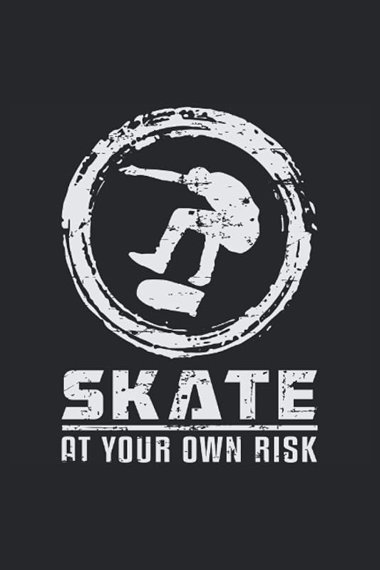 SKATE AT YOUR OWN RISK: Address Book and Password Keeper Address Book Alphabetical Tabs (6x9 inches) with 120 pages in the Skateboarding Skateboard Skater Design by TD Publishing