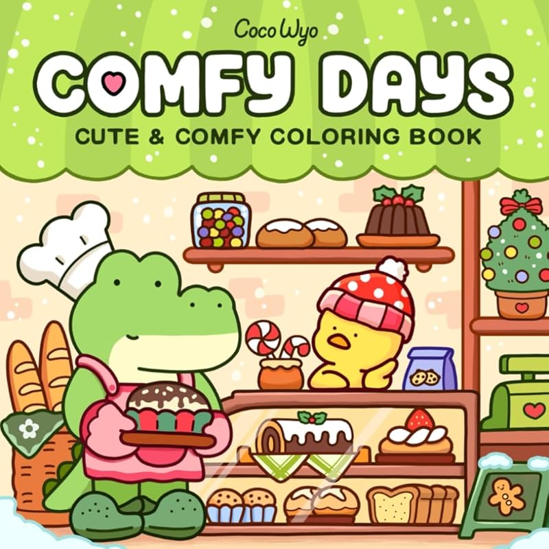 Comfy Days: Coloring Book for Adults and Teens Featuring Super Cute Animal Characters in Cozy Hygge Moments for Relaxation (Cozy Spaces Coloring) by Coco Wyo
