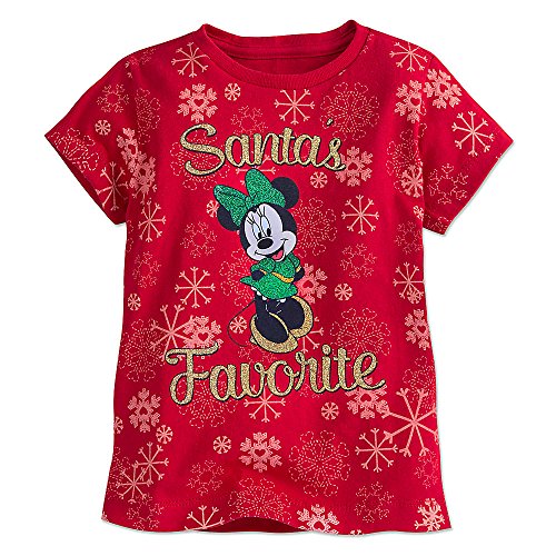 Disney Girls Minnie Mouse Holiday Tee Red