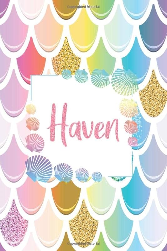 Haven: Personalized Name Floral Blank Lined Journal For Mermaid Lover Girls And Women by Grabitees Customized Name Designs