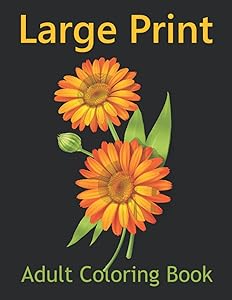 Large Print Adult Coloring Book: A Coloring Book For Adults With Flowers Illustrations For Stress Relief And Relaxation by Naim Book House