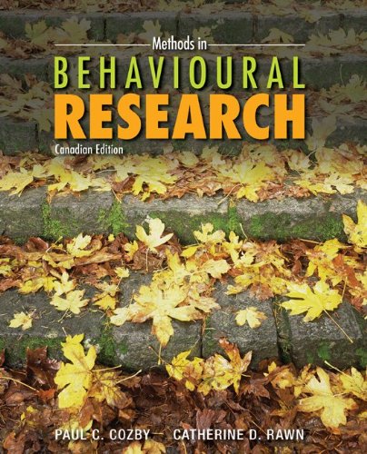 Methods in Behavioural Research by Paul C. Cozby