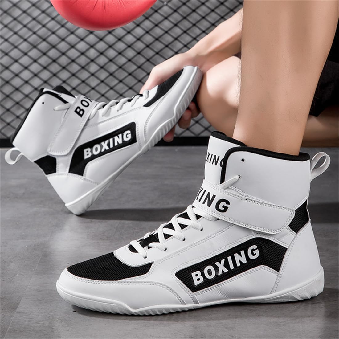 Unisex Wrestling Boxing Sneakers, Youth Bodybuilding Kickboxing Fitness Shoes Lightweight Cross-Trainer Sneakers For Men And Women_vogvips.com