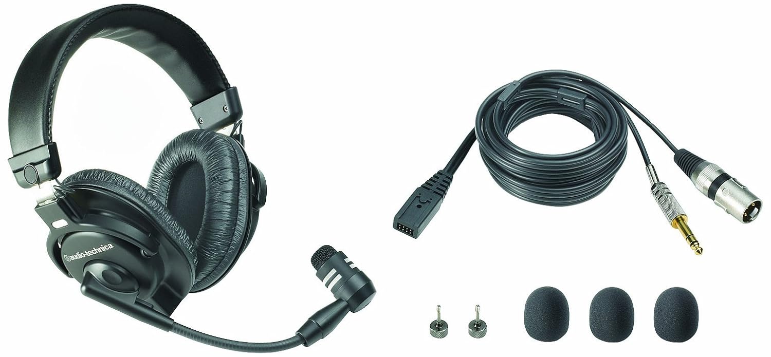 audio-technica bphs1 broadcast stereo headset with dynamic boom