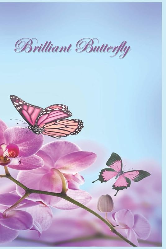 Brilliant Butterfly: 124 Page Softcover, Has Both Lined and/or Blank Pages with a Butterfly Border, College Rule Composition (6” x 9 “).1 Purple by Purple Phoenix Publishing