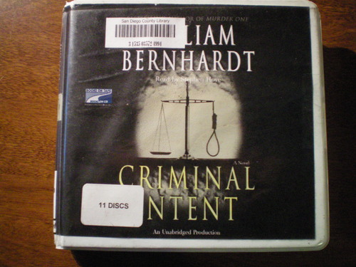 Criminal Intent (Lib)(CD) by William Bernhardt