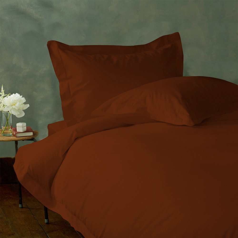 

LACASA BEDDING 400 TC Egyptian cotton Fitted sheet 17" Extra Deep Pocket Italian Finish Solid ( Queen , brick red )