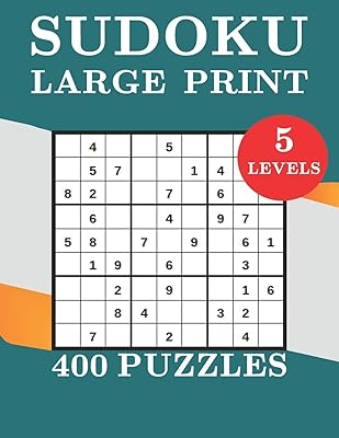 Sudoku Large Print 400 Puzzles 5 levels: two Puzzle Per Page - Easy, Medium, Hard, very hard and expert Large Print Puzzle Book For Adults (Puzzles & Games for Adults)