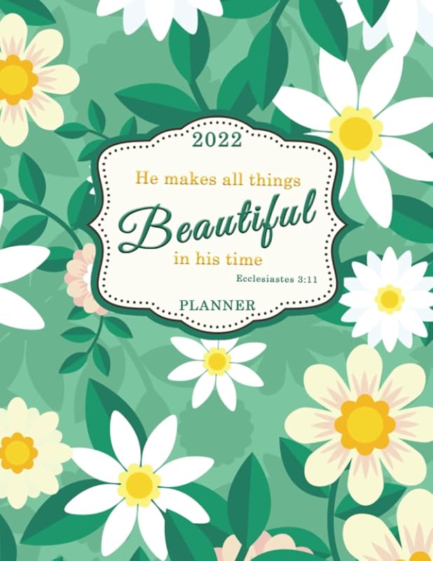Christian Planner 2022: Weekly and Monthly Faith Focused Design includes Inspiring Bible Verses and Blank Lined sections for Appointments, Monthly Reflections, Prayers, and Planning by Good Vibes Gals