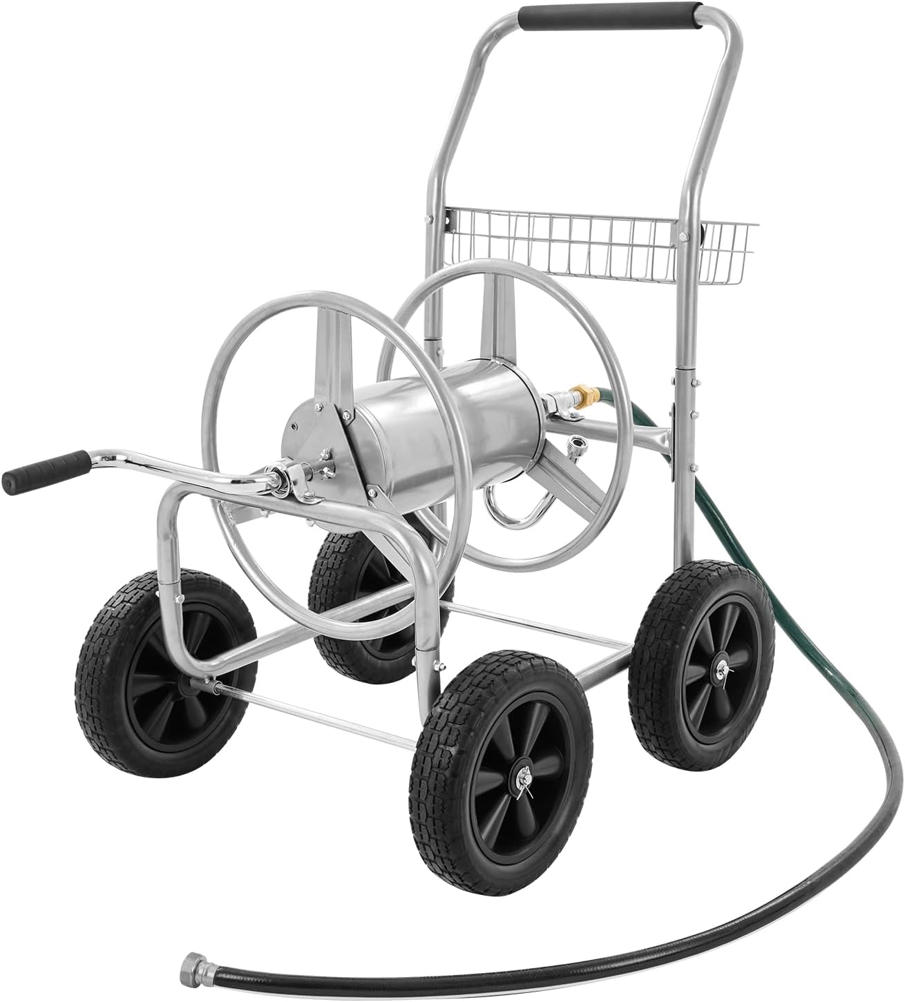 VEVOR Hose Reel Cart, Hold Up To 250 Ft Of 5/8’’Hose,Garden Water Hose Carts Mobile Tools With4Wheels, Heavy Duty Powder-Coated Steel Outdoor Planting_voghion.com