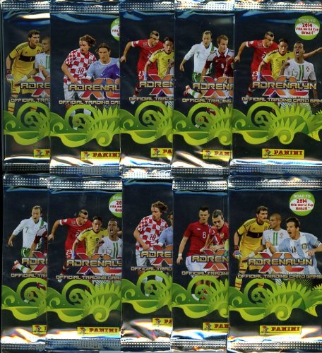 Panini 2014 World Cup Brazil Adrenalyn Soccer Cards 10 Packs