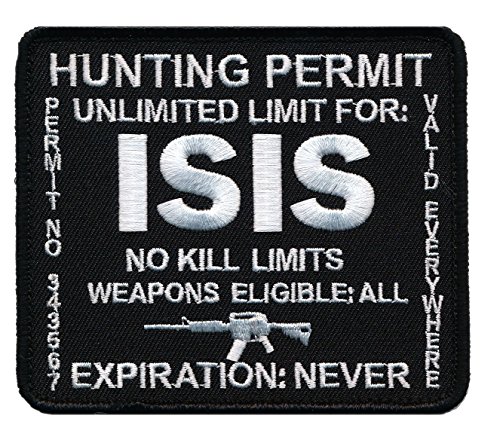 Patch Squad Men's ISIS Hunting Permit Military Patch (Black)