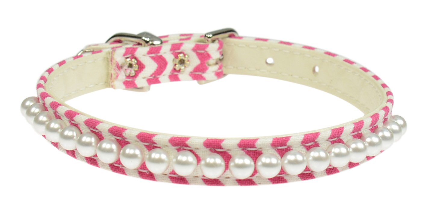

Evans Collars 3/8" Pearl Collar, Size 10, Mini Chevron, Dark Pink